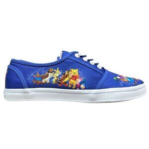 Bradford Exchange Disney Women Sneakers Mickey and Minnie Wearable Art Blue Sz 5